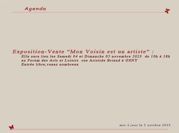 Agenda de l'association Osny Ouest